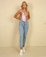 Backless Tie Satin Top