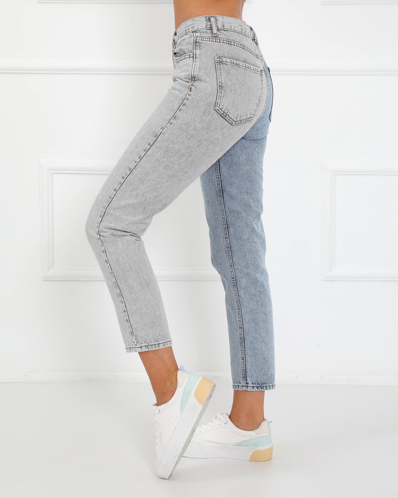 Two Tone Mom Jeans