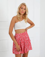 Tiny Flowers Printed Circle Mini Skirt