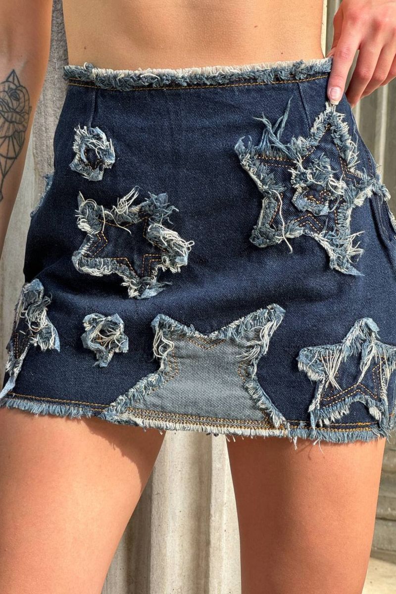 Star Denim Skirt