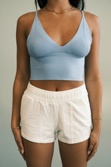 V Neck Knit Crop