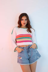 Knitted Multicolor Striped Sweater